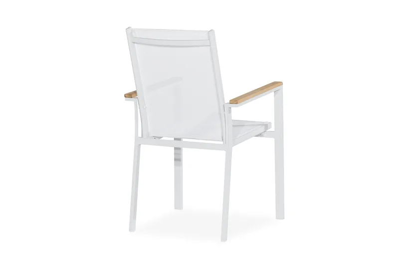 Las Vegas Stapelstol Utomhus - Teak/Vit - Utemöbler - Balkong - Balkongmöbler - Balkongstolar