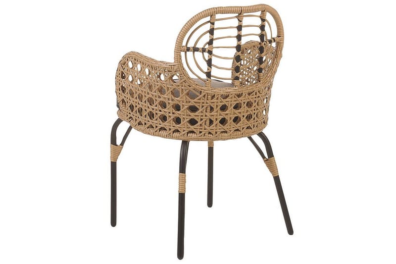 LEAMINGTON Karmstol Utomhus 4 st Natural/Beige/Grå/Svart - Utemöbler - Balkong - Balkongmöbler - Balkongstolar