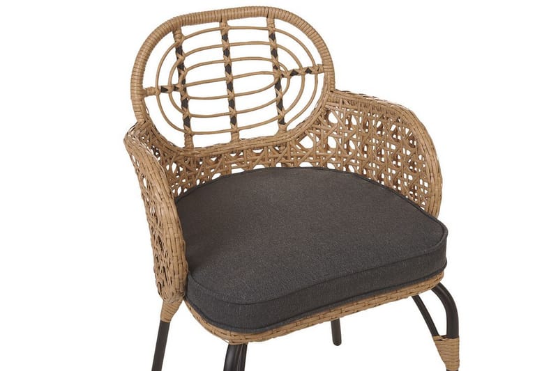 LEAMINGTON Karmstol Utomhus 4 st Natural/Beige/Grå/Svart - Utemöbler - Balkong - Balkongmöbler - Balkongstolar