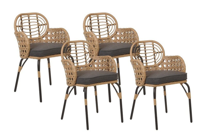 Leamington Karmstol Utomhus - Natural/Beige/Grå/Svart - Utemöbler - Balkong - Balkongmöbler - Balkongstolar