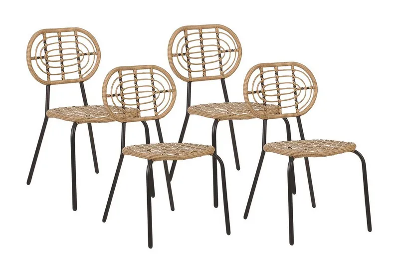 Leamington Matstol Utomhus - Natural/Beige/Svart - Utemöbler - Balkong - Balkongmöbler - Balkongstolar