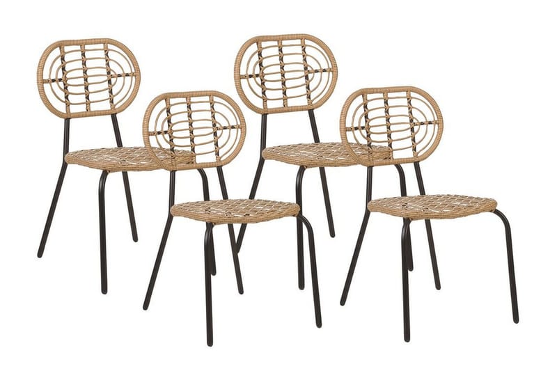 Leamington Matstol Utomhus - Natural/Beige/Svart - Utemöbler - Balkong - Balkongmöbler - Balkongstolar