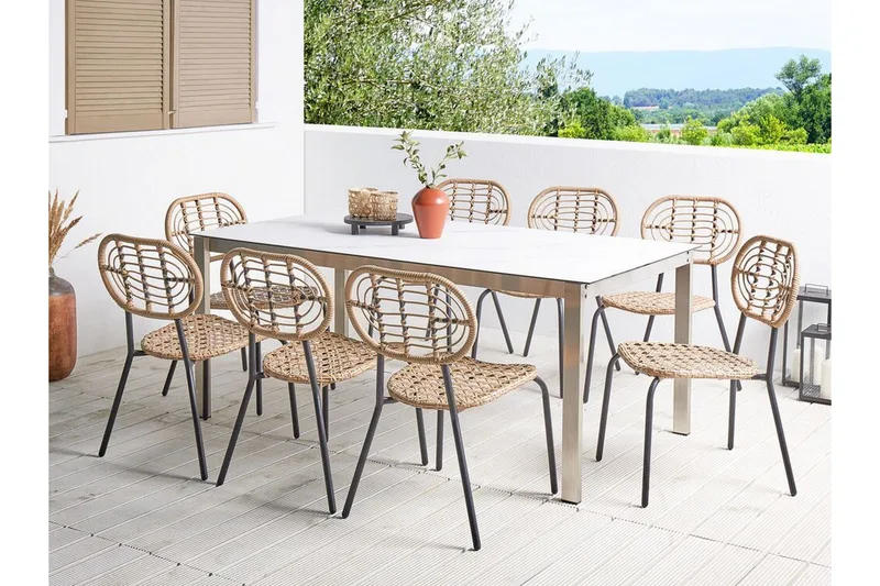 Leamington Matstol Utomhus - Natural/Beige/Svart - Utemöbler - Balkong - Balkongmöbler - Balkongstolar