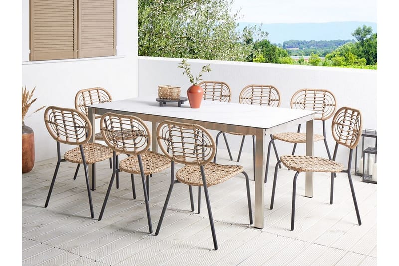 Leamington Matstol Utomhus - Natural/Beige/Svart - Utemöbler - Balkong - Balkongmöbler - Balkongstolar