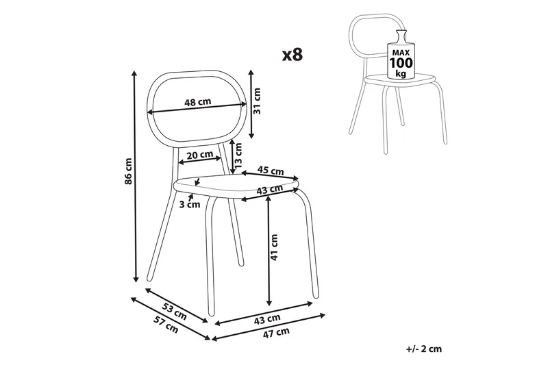 Leamington Matstol Utomhus - Natural/Beige/Svart - Utemöbler - Balkong - Balkongmöbler - Balkongstolar
