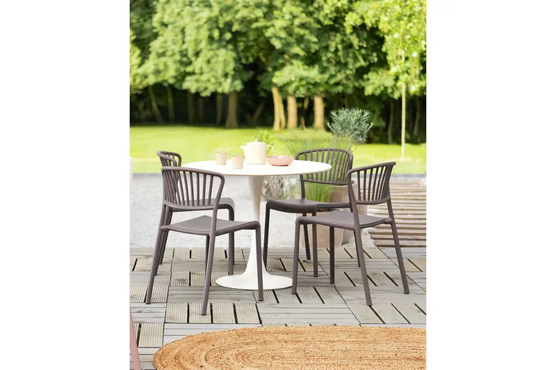 Leverano Matstol Utomhus - Beige - Utemöbler - Balkong - Balkongmöbler - Balkongstolar