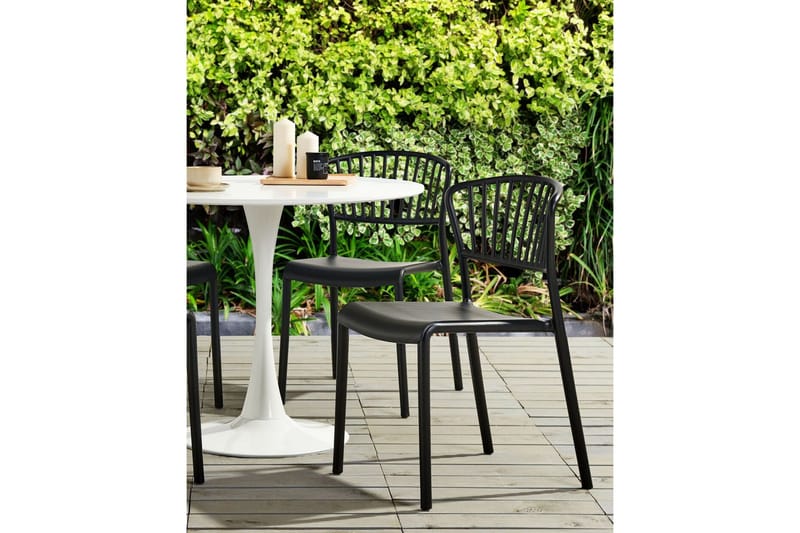 Leverano Matstol Utomhus - Svart - Utemöbler - Balkong - Balkongmöbler - Balkongstolar