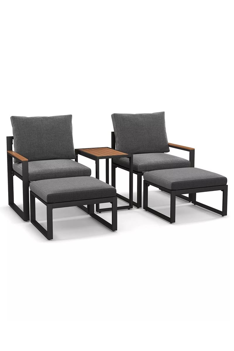 Linto Trädgårdsloungeset 64x68x64 cm - Grå - Utemöbler - Balkong - Balkongmöbler - Balkonggrupper