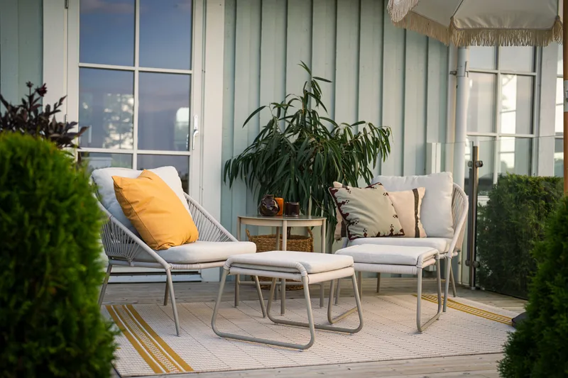 Loungegrupp Hillerstorp Holmsund - Beige - Utemöbler - Balkong - Balkongmöbler - Balkonggrupper