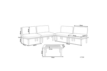 Loungegrupp med bord Frascati Grönt/ljust trä, 4-Sits - Grönt/ljust trä, 4-Sits - Utemöbler - Utegrupp - Loungegrupp