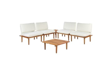 Loungegrupp med bord Frascati Vit/ljust trä, 4-Sits