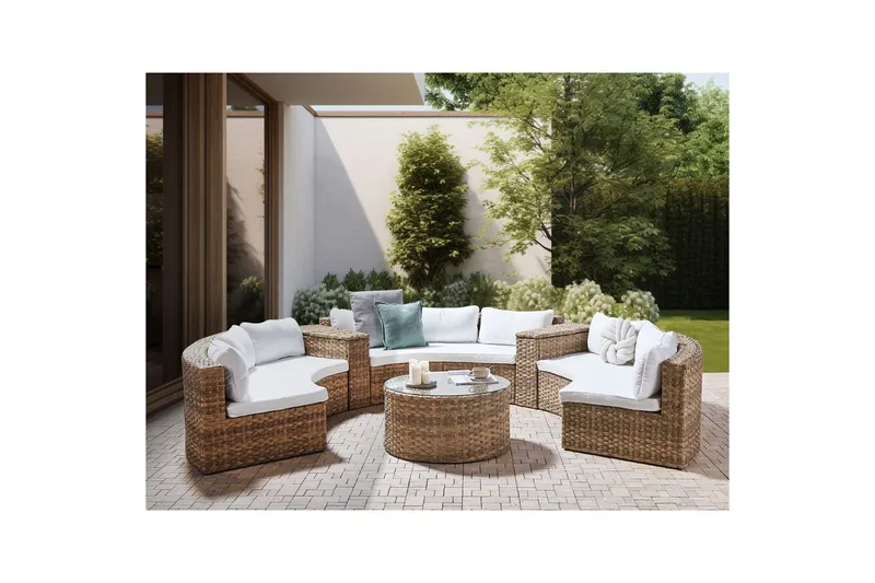 Loungegrupp Severo Brun/Vit - Brun/Vit - Utemöbler - Utegrupp - Loungegrupp
