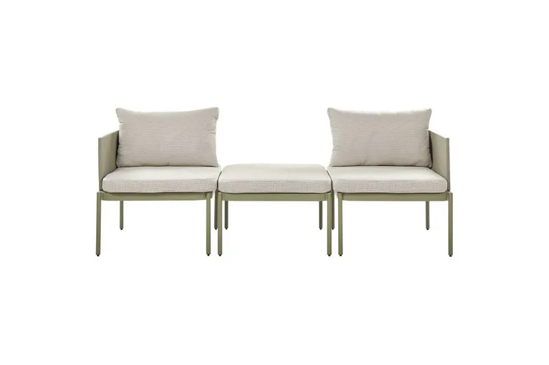 Loungegrupp Terracina Grön/Vit - Grön/Vit - Utemöbler - Balkong - Balkongmöbler - Balkonggrupper