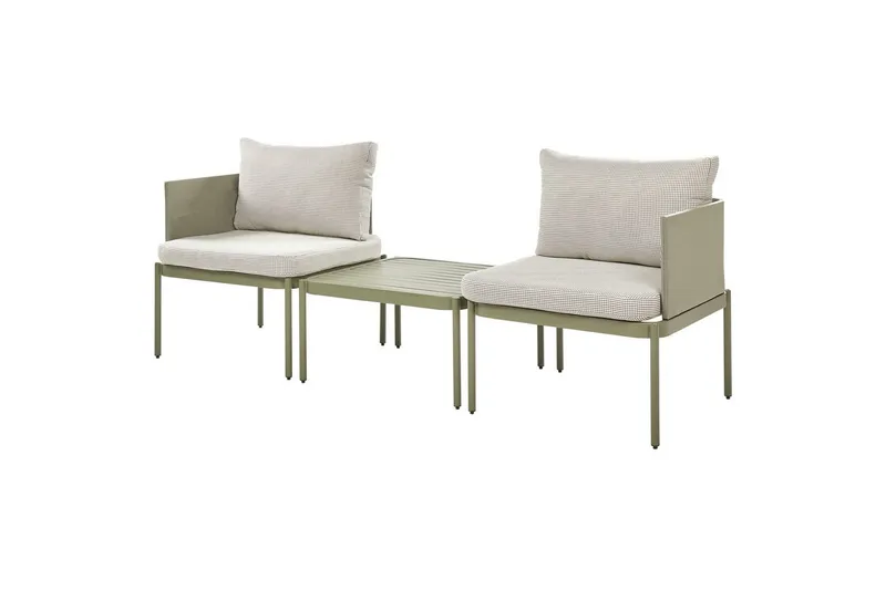 Loungegrupp Terracina Grön/Vit - Grön/Vit - Utemöbler - Balkong - Balkongmöbler - Balkonggrupper