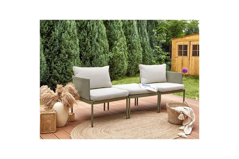 Loungegrupp Terracina Grön/Vit - Grön/Vit - Utemöbler - Balkong - Balkongmöbler - Balkonggrupper