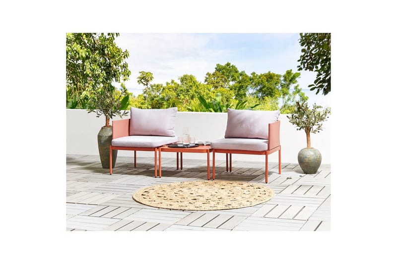 Loungegrupp Terracina Orange/Vit - Orange/Vit - Utemöbler - Balkong - Balkongmöbler - Balkonggrupper