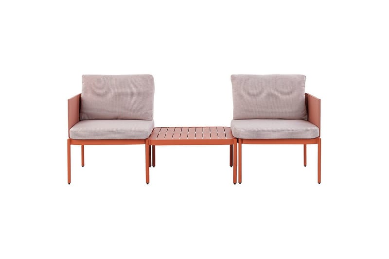 Loungegrupp Terracina Orange/Vit, Orange/Vit