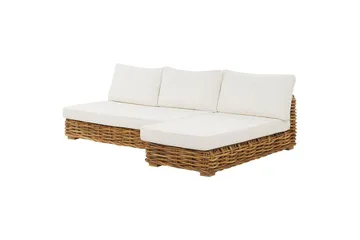Loungegrupp Varallo Natur/vit, Vänstervänd - Natur/vit, Vänstervänd - Utemöbler - Utegrupp - Loungegrupp