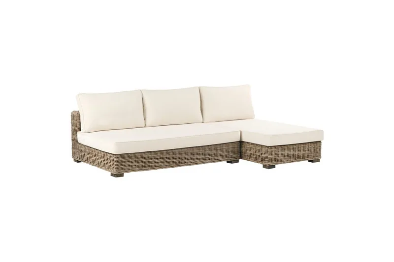 Loungegrupp Varallo Vit/Grå, Vänstervänd - Vit/Grå, Vänstervänd - Utemöbler - Utegrupp - Loungegrupp