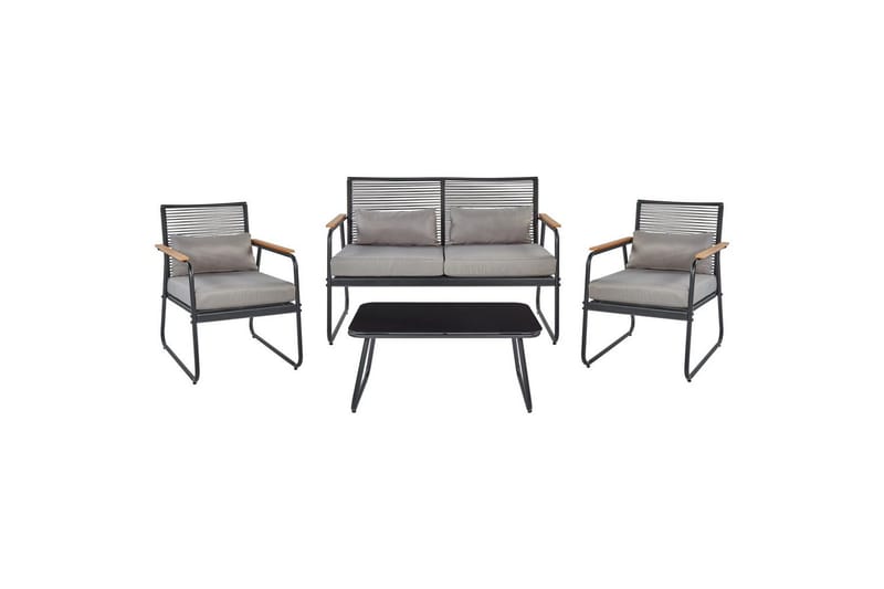 Loungegrupp Pomonte Svart/Grå, Svart/Grå