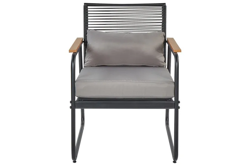 Loungegrupp Pomonte Svart/Grå - Svart/Grå - Utemöbler - Balkong - Balkongmöbler - Balkonggrupper