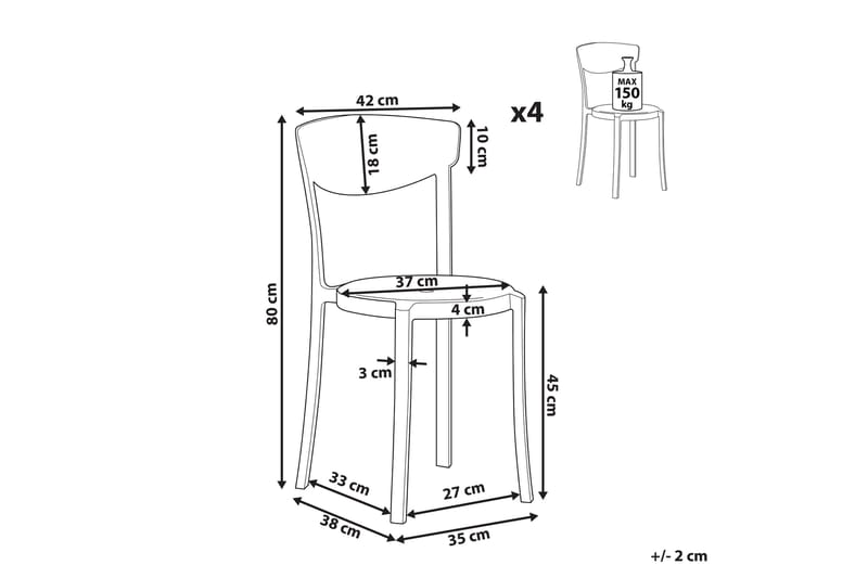 Maple Creek Matstol Utomhus - Ljusgrå - Utemöbler - Balkong - Balkongmöbler - Balkongstolar