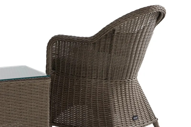 Marcus Caféset med 2 Light Fåtöljer m Dyna - Grå - Utemöbler - Balkong - Balkongmöbler - Balkonggrupper