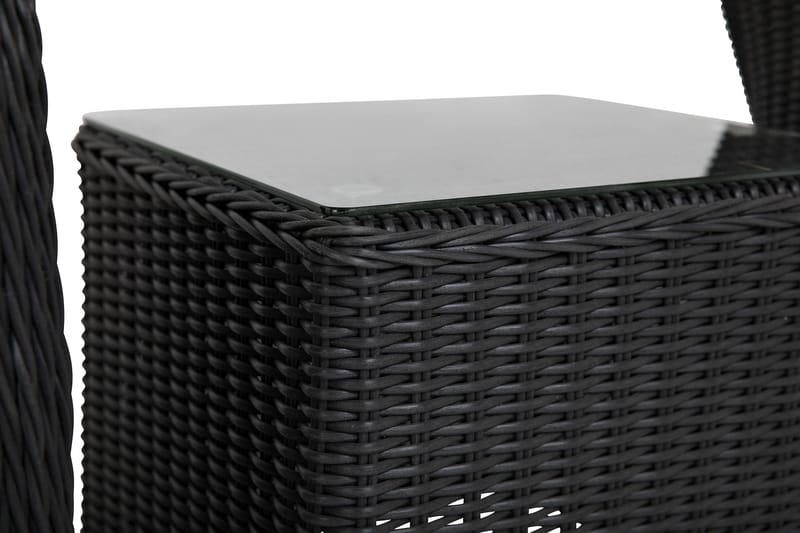 Marcus Caféset med 2 Light Fåtöljer m Dyna - Svart - Utemöbler - Balkong - Balkongmöbler - Balkonggrupper