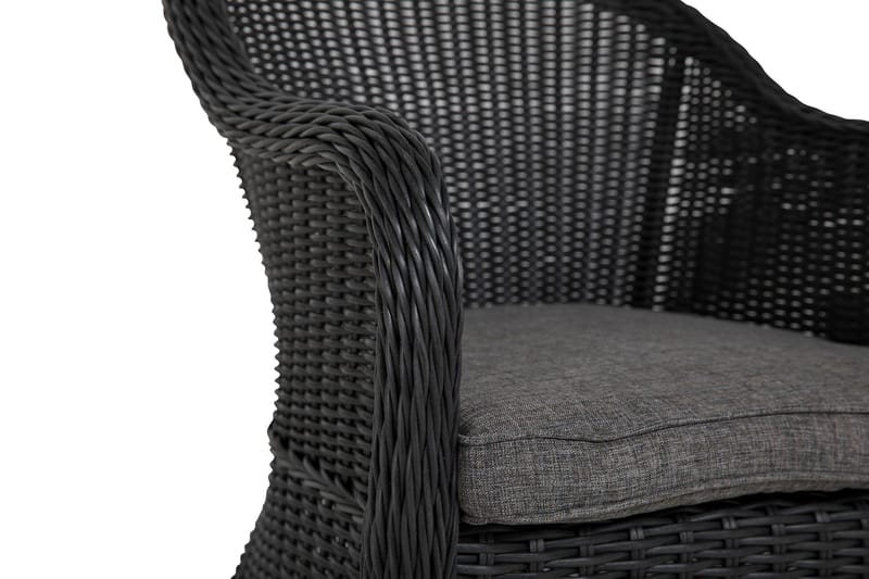 Marcus Caféset med 2 Light Fåtöljer m Dyna - Svart - Utemöbler - Balkong - Balkongmöbler - Balkonggrupper