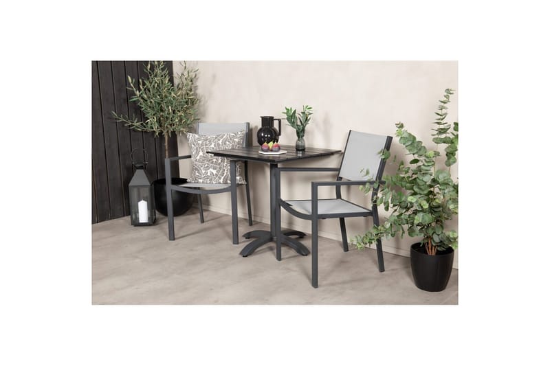 Matgrupp Colorado Cafébord 70x70 cm Svart med 2st Copacabana Stolar - Utemöbler - Balkong - Balkongmöbler - Balkonggrupper