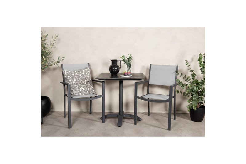 Matgrupp Colorado Cafébord 70x70 cm Svart med 2st Copacabana Stolar - Utemöbler - Balkong - Balkongmöbler - Balkonggrupper