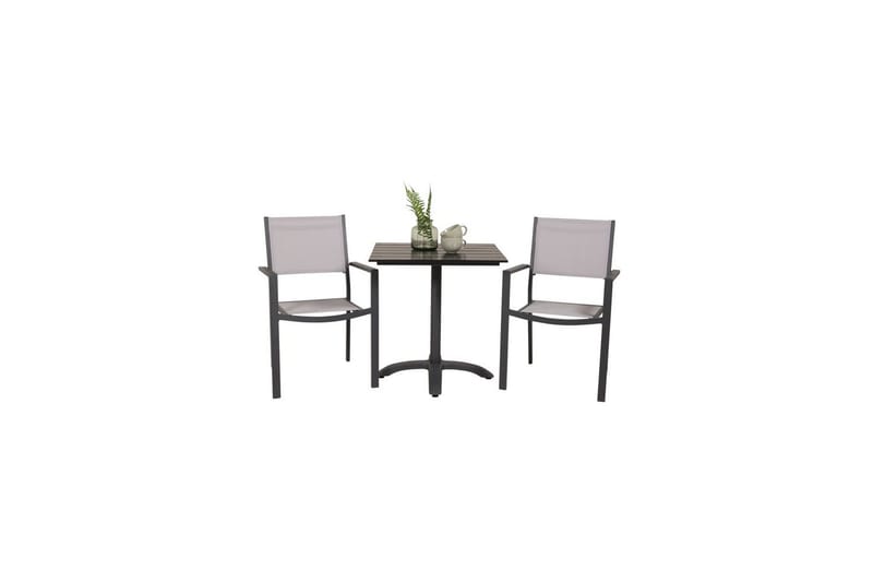 Matgrupp Colorado Cafébord 70x70 cm Svart med 2st Copacabana Stolar - Utemöbler - Balkong - Balkongmöbler - Balkonggrupper