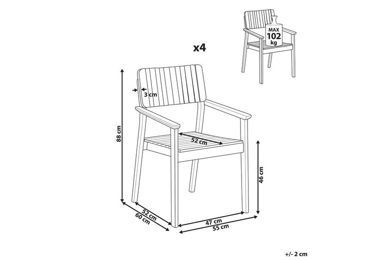 Matstol Agello set om 4 - Utemöbler - Balkong - Balkongmöbler - Balkongstolar