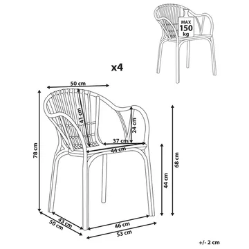 Matstol Andora 4-pack - Utemöbler - Balkong - Balkongmöbler - Balkongstolar