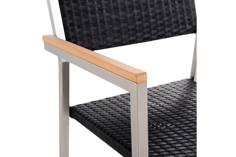 Matstol Grosseto set om 6 Svart/Silver - Svart/Silver - Utemöbler - Balkong - Balkongmöbler - Balkongstolar