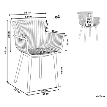 Matstol Pesaro 4-pack - Utemöbler - Balkong - Balkongmöbler - Balkongstolar