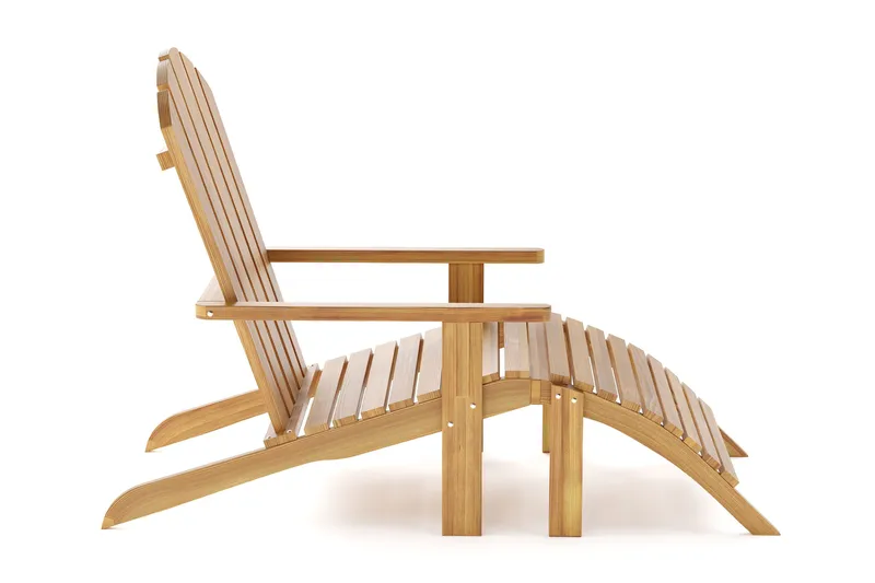 Menorca Karmstol - Solstol i trä Utomhus - Teak / Natur - Utemöbler - Balkong - Balkongmöbler - Balkongstolar