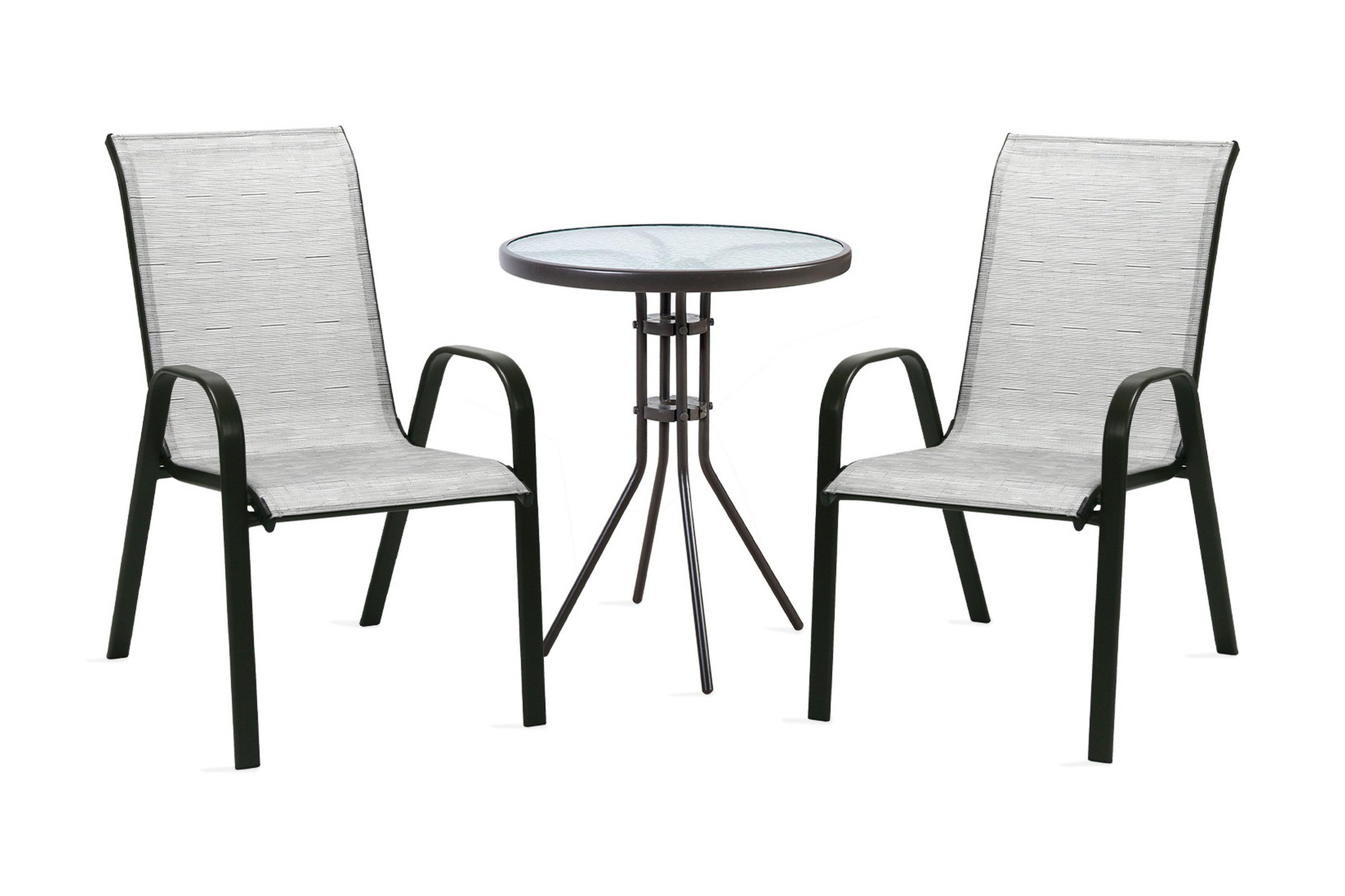 Möbelset DUBLIN bord och 2 stolar D60xH70 –