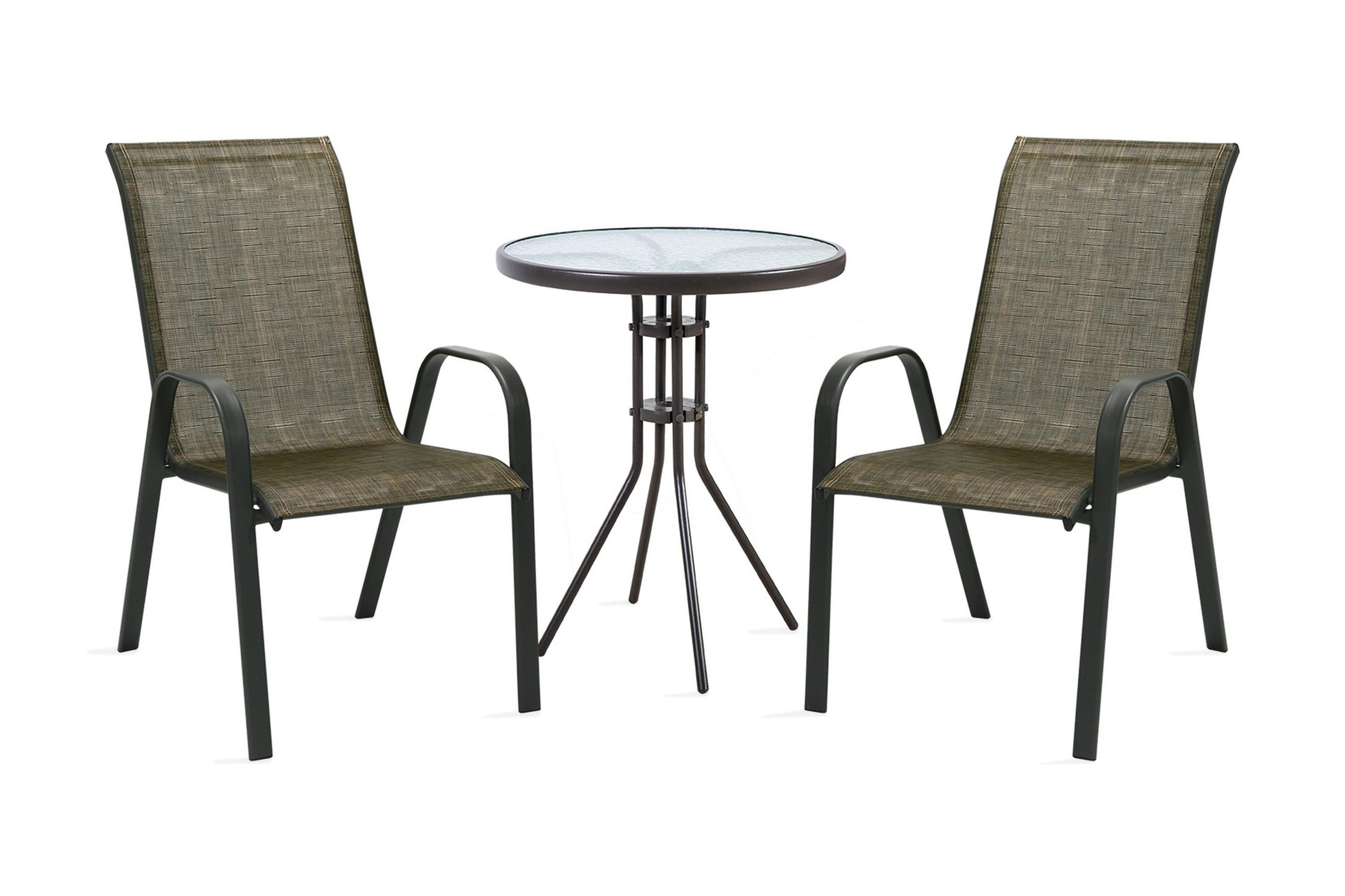 Möbelset DUBLIN bord och 2 stolar D60xH70cm –