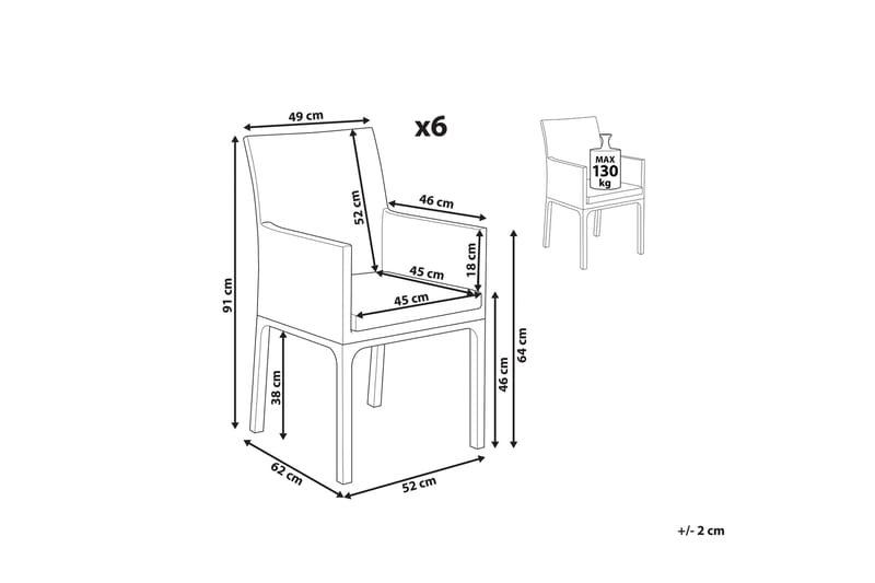 Monteroni Karmstol Utomhus - Grå/Vit - Utemöbler - Balkong - Balkongmöbler - Balkongstolar