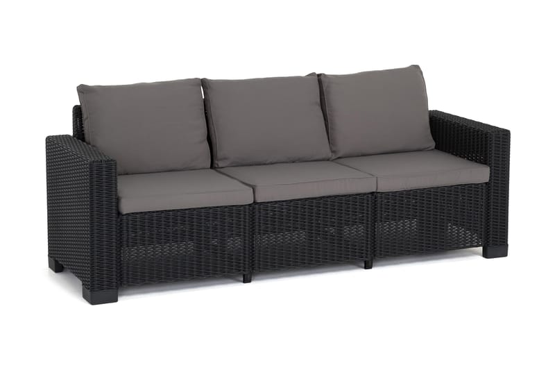 MOOREA Loungesoffa 3-sits Grafit - Loungemöbler - Loungesoffa