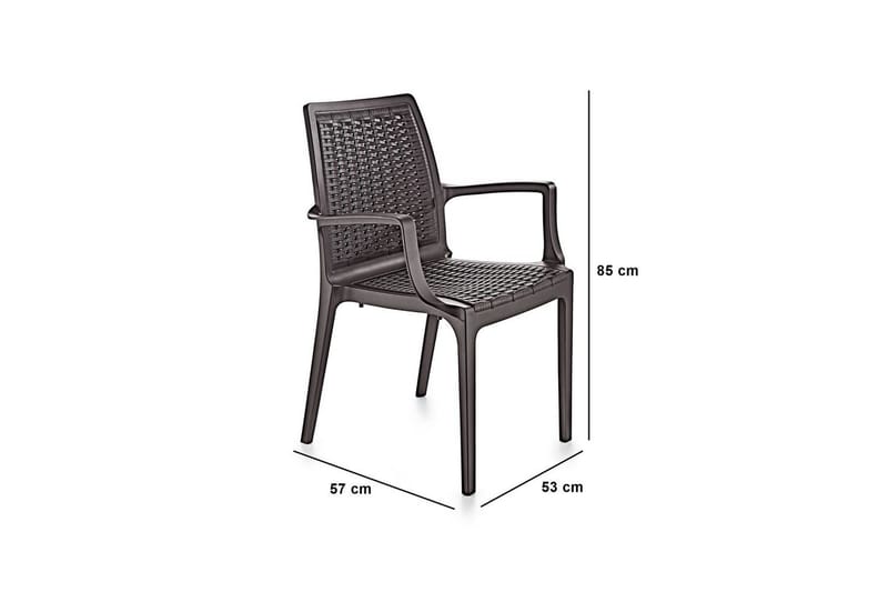 Omber Karmstol Utomhus - Mörkbrun - Utemöbler - Balkong - Balkongmöbler - Balkongstolar