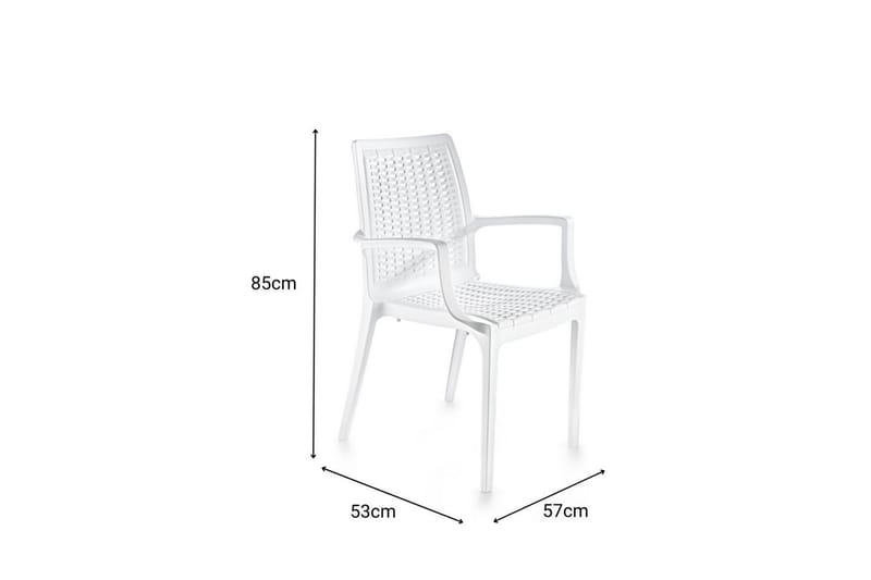 Omber Karmstol Utomhus - Vit - Utemöbler - Balkong - Balkongmöbler - Balkongstolar