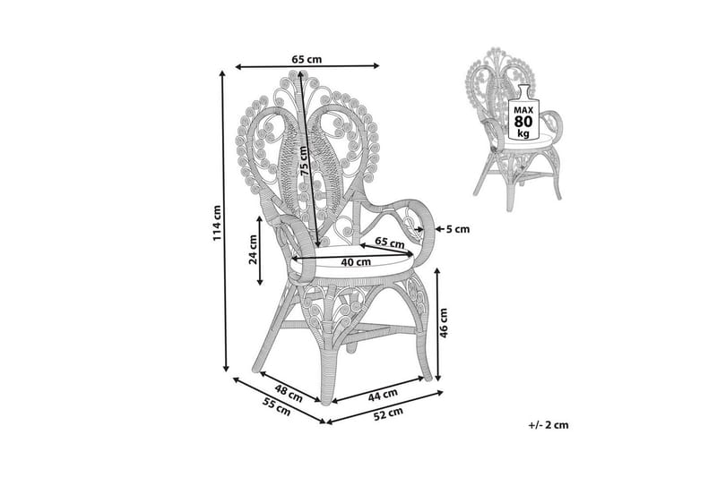 Påfågelstol Carrara - Utemöbler - Balkong - Balkongmöbler - Balkongstolar