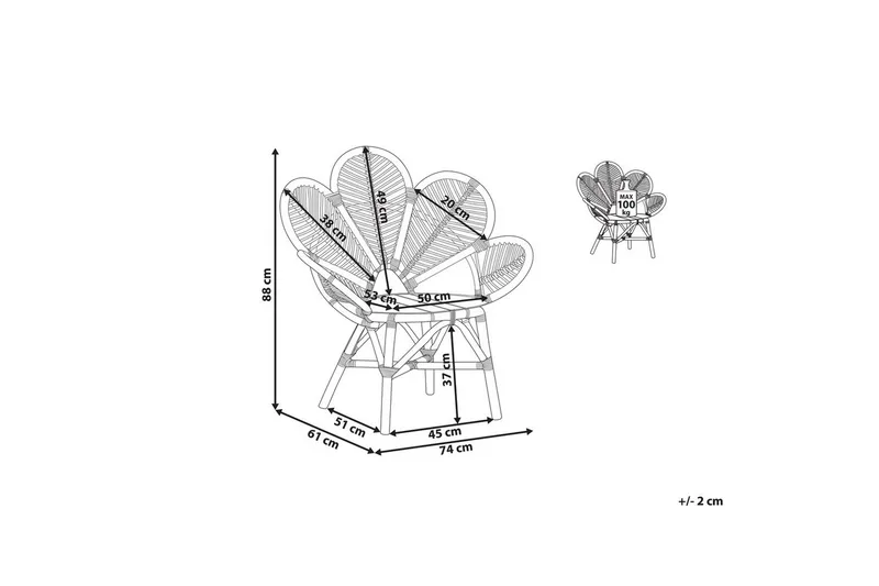 Påfågelstol Florentine ll - Utemöbler - Balkong - Balkongmöbler - Balkongstolar