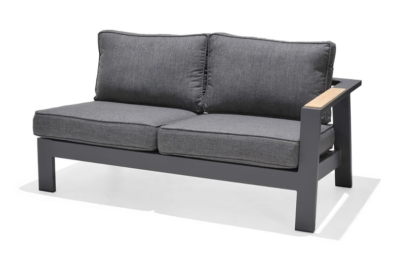PALAU 2-sits Soffa Vänster Grå/Teak - Loungesoffa