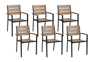 Pereta Karmstol Utomhus - Ljusbrun/Svart - Utemöbler - Balkong - Balkongmöbler - Balkongstolar