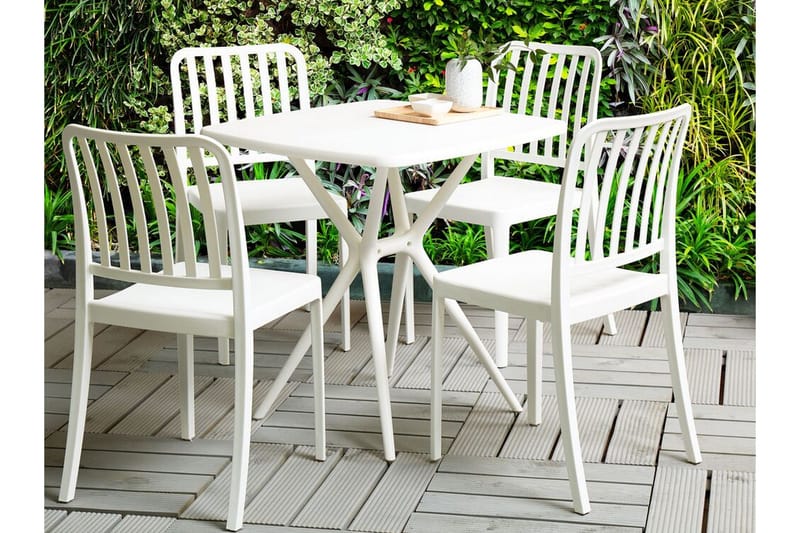 Pesaro Matstol Utomhus - Vit - Utemöbler - Balkong - Balkongmöbler - Balkongstolar