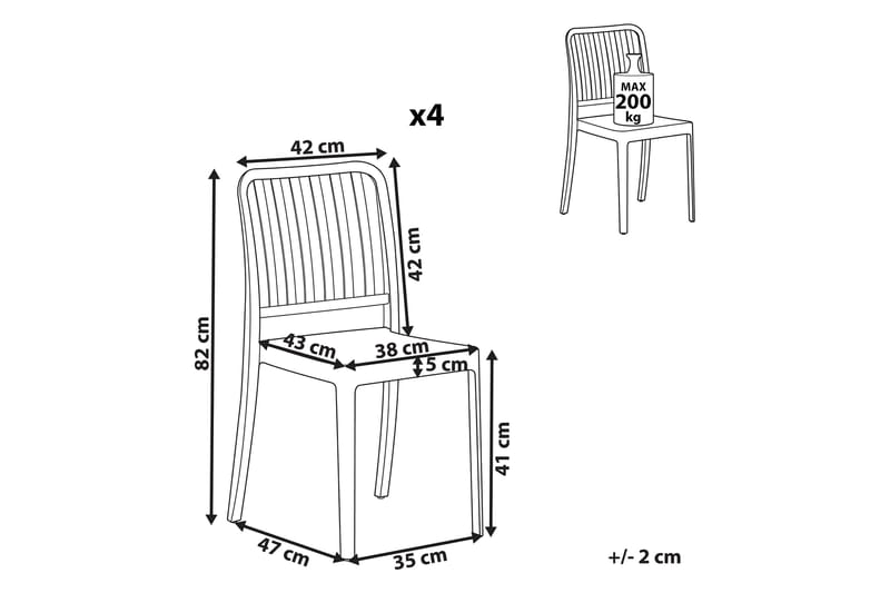 Pesaro Matstol Utomhus - Vit - Utemöbler - Balkong - Balkongmöbler - Balkongstolar