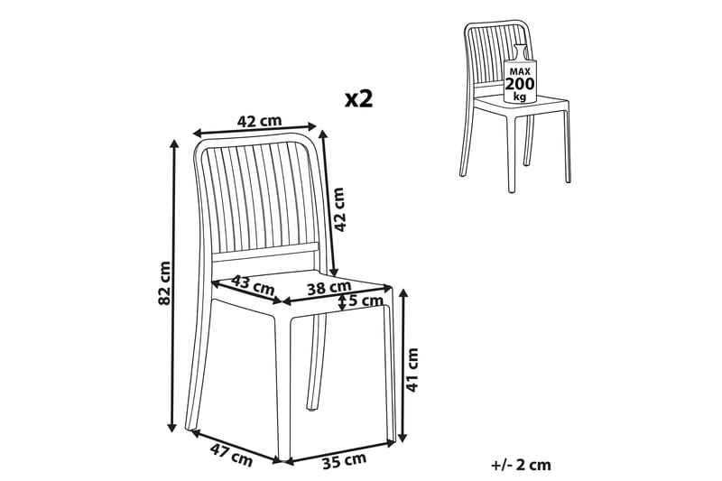 Pesaro Matstol Utomhus - Vit - Utemöbler - Balkong - Balkongmöbler - Balkongstolar